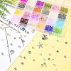 DIY Round Glass Imitation Opalite Beads & Alloy Pendants Bracelets Making Kits DIY-FS0006-39-9