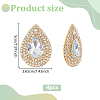 MAYJOYDIY US 4Pcs Brass Rhinestone Shoe Decorations FIND-MA0001-02A-2