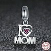 925 Sterling Silver Rhinestone European Dangle Charms for Mother's Day CPDL-BB70980-A-4