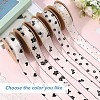 1Roll Printed Polyester Chiffon Ribbons OCOR-CY0002-35E-5