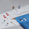 Acrylic Beaded Word RS/WS Pendant Locking Stitch Markers with Alloy Bowknot HJEW-PH01886-4