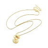 Brass & Plastic Pearl Letter Pendant Box Chain Necklaces for Women NJEW-U017-01G-19-3