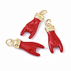 3Pcs Rack Plating Brass Enamel Pendants KK-YW0003-42C-1