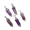 Natural Amethyst Pointed Pendants G-K329-34P-1