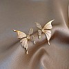 Butterfly Alloy Enamel Stud Earrings EJEW-F408-03G-1