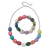 Oval Acrylic Imitation Turquoise Beaded Bracelets & Necklaces Sets SJEW-JS01345-2