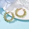 Natural Peridot Hoop Earring EJEW-JE05709-02-2