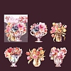 Flower 10Pcs 5 Styles PET Self-Adhesive Stickers PW-WGDCF6E-02-1