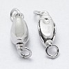 Rhodium Plated 925 Sterling Silver Box Clasps STER-F037-032P-2