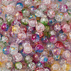 Transparent Spray Painted Crackle Glass Beads Strands GLAA-TA0003-08-6