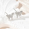 Brass Micro Pave Clear Cubic Zirconia Stud Earrings EJEW-A128-01P-1