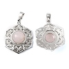 Natural Rose Quartz Pendants G-P498-02P-08-2