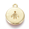 Golden Plated Brass Enamel Pendants KK-F807-03-G-3