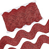10 Yard Metallic Polyester Wavy Fringe Trim Ribbon SRIB-GF0001-38N-1