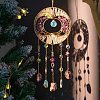 Iron & Brass & Crystal Glass Sun Catcher Pendants HJEW-K049-06B-1