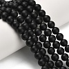 Natural Black Onyx(Dyed & Heated) Beads Strands X-G-Z024-01B-01-1