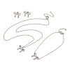 Bowknot 304 Stainless Steel 
Stud Earrings & Necklaces & Bracelets Sets SJEW-Q001-02P-2