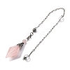 Natural Rose Quartz Rhombus Faceted Poined Dowsing Pendulums G-Q184-05E-AS-3