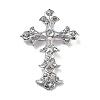 Cross Alloy Rhinestone Brooch Pins JEWB-Z034-06P-01-1