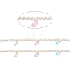 Brass & Cubic Zirconia & ABS Imitation Pearl Handmade Beaded Chains CHC-D029-31G-2