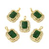 Rack Plating Brass & Crushed Ice Cut Cubic Zirconia Pendants KK-H438-03G-A-2