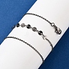 Brass Cable & Flat Sequin Chains Necklaces for Women NJEW-D302-44B-3