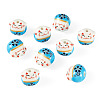 9Pcs Handmade Printed Porcelain Beads PORC-TADJ0001-01J-1