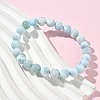 Round Natural Hemimorphite Beaded Stretch Bracelets for Men Women BJEW-B136-01B-3