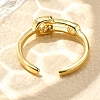 Rack Plating Brass Micro Pave Clear Cubic Zirconia Cuff Finger Rings for Women RJEW-M028-27G-4