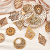   32Pcs Set 16 Styles Laser Cut Wooden Hollow Big Pendants FIND-PH0006-97-2