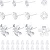 Unicraftale Flower 304 Stainless Steel Stud Earring Findings STAS-UN0016-99S-1