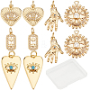 10Pcs 5 Style Brass Micro Pave Clear Cubic Zirconia Pendants FIND-SC0002-59-1