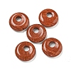 Natural Red Jasper Donut/Pi Disc Charms G-G142-02K-1