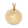 304 Stainless Steel Coin Pendants STAS-F252-25G-2