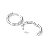 Rhodium Plated 925 Sterling Silver Huggie Hoop Earrings EJEW-K258-19B-P-2