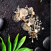 Alloy with Plastic Pearl Flower Alligator Hair Clips OHAR-WH20010-05G-7
