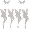 SUPERFINDINGS 6Pcs Eyelash & Fairy Glitter Hotfix Rhinestone DIY-FH0003-48-1