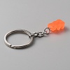 Candy Color Transparent Bear Resin Pendant Keychain KEYC-WH0034-34B-04-2