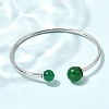 304 Stainless Steel & Nautral Gemstone Torque Bangles BJEW-H644-10P-3