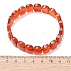 Dyed & Heated Natural Carnelian Faceted Beaded Stretch Bracelets for Women BJEW-K251-07O-5