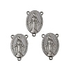 Holy Oval Carved Virgin Mary Tibetan Style Alloy Chandelier Component Links TIBEP-LF0961YKG-B-LF-2