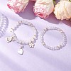 2Pcs 2 Styles Glass Round Beads Stretch Bracelets BJEW-JB11867-1