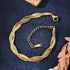 304 Stainless Steel Twist Rope Chain Bracelet for Men Women BJEW-P284-02G-1