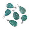 Natural Amazonite Pendants PALLOY-JF05881-02-1