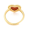 Heart Natural Gemstone Adjustable Rings RJEW-Q817-05G-4