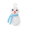 Glass Seed Beaded Snowman Pendants PALLOY-MZ01007-2
