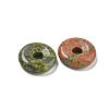 Natural Unakite Donut/Pi Disc Charms G-G142-01I-2