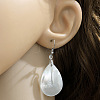 Teardrop Brass Natural Shell Teardrop Dangle Earrings FS-WG8278B-01-5