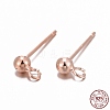 925 Sterling Silver Ear Stud Findings STER-K167-042B-RG-7