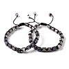 Adjustable Natural Amethyst and Non-magnetic Synthetic Hematite Braided Bead Bracelets BJEW-Z090-01H-4